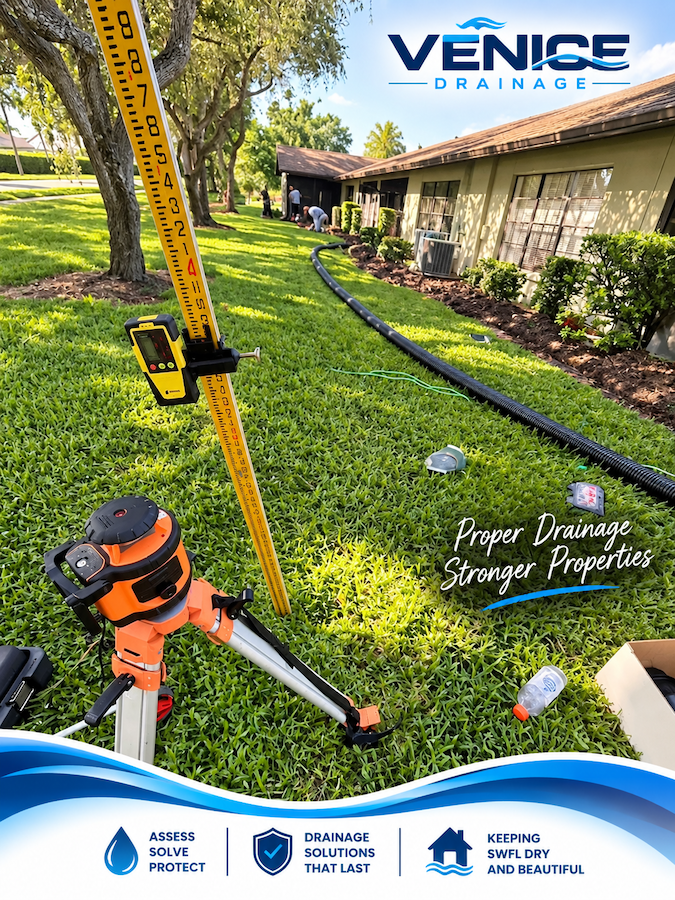 landscape drainage - laser set drainage solutions