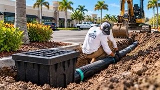 Commercial drainage installation in Venice FL