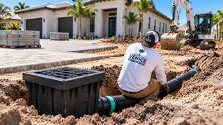 New construction drainage installation in Venice FL